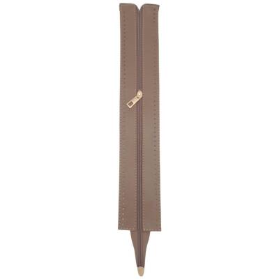Angel Çanta Aksesuar 40 cm Derili Fermuar Vizon Renk Light Gold Metalli - 2