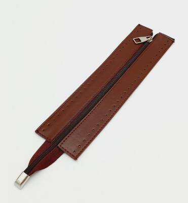 Angel Çanta Aksesuar Bordo Renk 28 Cm Derili Fermuar Gümüş Metalli - 1