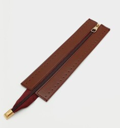 Angel Çanta Aksesuar Bordo Renk 28 Cm Derili Fermuar Light Gold Metalli - Angel Çanta Aksesuar