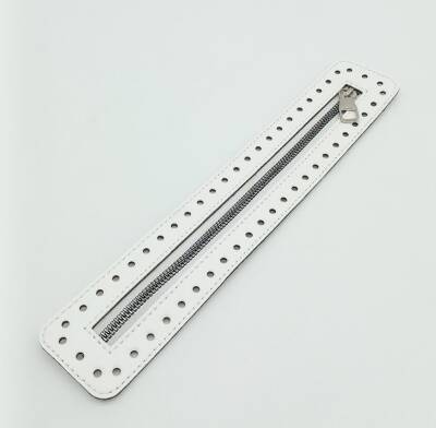 Angel Çanta Aksesuar Derili Fermuar Yeni Model Beyaz 30 Cm Gümüş Metalli - 1