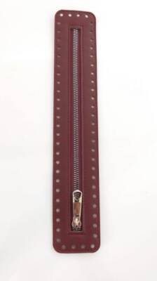 Angel Çanta Aksesuar Derili Fermuar Yeni Model Bordo 30 Cm Gümüş - 1