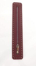 Angel Çanta Aksesuar Derili Fermuar Yeni Model Bordo 30 Cm Gümüş - Angel Çanta Aksesuar