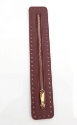 Angel Çanta Aksesuar Derili Fermuar Yeni Model Bordo 30 Cm Light Gold - Angel Çanta Aksesuar