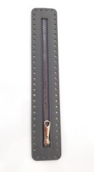 Angel Çanta Aksesuar Derili Fermuar Yeni Model Gri 30 Cm Gümüş - Angel Çanta Aksesuar