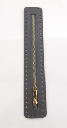 Angel Çanta Aksesuar Derili Fermuar Yeni Model Gri 30 Cm Light Gold - Angel Çanta Aksesuar