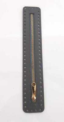 Angel Çanta Aksesuar Derili Fermuar Yeni Model Gri 30 Cm Light Gold - 1