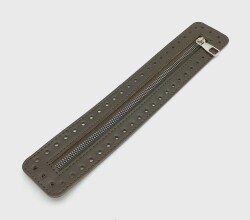 Angel Çanta Aksesuar Derili Fermuar Yeni Model Haki 30 Cm Gümüş Metalli - Angel Çanta Aksesuar