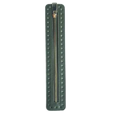 Angel Çanta Aksesuar Derili Fermuar Yeni Model Haki Yeşili 30 Cm Light Gold - 1