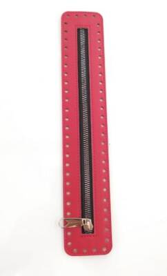 Angel Çanta Aksesuar Derili Fermuar Yeni Model Kırmızı 30 Cm Gümüş - 1