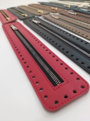 Angel Çanta Aksesuar Derili Fermuar Yeni Model Kırmızı 30 Cm Light Gold - 3