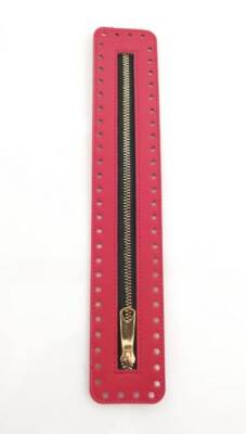 Angel Çanta Aksesuar Derili Fermuar Yeni Model Kırmızı 30 Cm Light Gold - 1