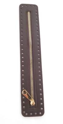 Angel Çanta Aksesuar Derili Fermuar Yeni Model Koyu Kahve 30 Cm Light Gold - 1