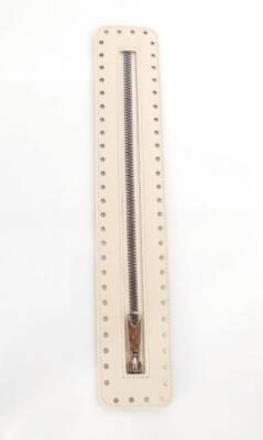 Angel Çanta Aksesuar Derili Fermuar Yeni Model Krem 30 Cm Gümüş - 1