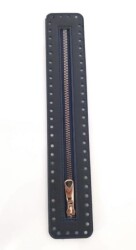 Angel Çanta Aksesuar Derili Fermuar Yeni Model Lacivert 30 Cm Gümüş - Angel Çanta Aksesuar