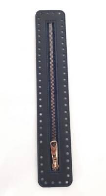 Angel Çanta Aksesuar Derili Fermuar Yeni Model Lacivert 30 Cm Gümüş - 1