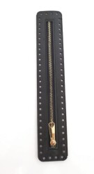 Angel Çanta Aksesuar Derili Fermuar Yeni Model Siyah 30 Cm Light Gold - Angel Çanta Aksesuar