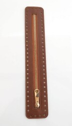 Angel Çanta Aksesuar Derili Fermuar Yeni Model Taba 30 Cm Light Gold - Angel Çanta Aksesuar