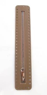 Angel Çanta Aksesuar Derili Fermuar Yeni Model Vizon 30 Cm Gümüş - 1