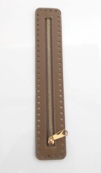 Angel Çanta Aksesuar Derili Fermuar Yeni Model Vizon 30 Cm Light Gold - Angel Çanta Aksesuar