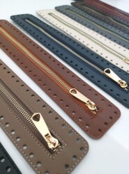 Angel Çanta Aksesuar Derili Fermuar Yeni Model Vizon 30 Cm Light Gold - 4