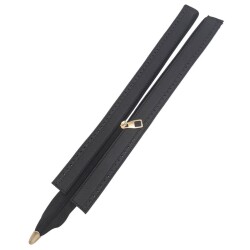 Angel Çanta Aksesuar Gerçek Derili 40 cm Siyah Renk Fermuar Light Gold Metalli - 2