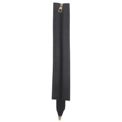 Angel Çanta Aksesuar Gerçek Derili 40 cm Siyah Renk Fermuar Light Gold Metalli - 4