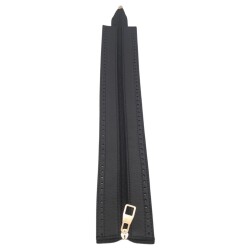 Angel Çanta Aksesuar Gerçek Derili 40 cm Siyah Renk Fermuar Light Gold Metalli - 3