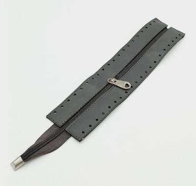 Angel Çanta Aksesuar Gri Renk 28 Cm Derili Fermuar Gümüş Metalli - 1