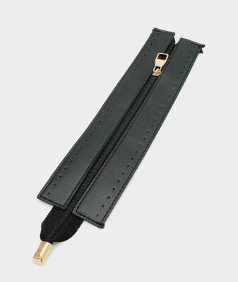 Angel Çanta Aksesuar Siyah Renk 28 Cm Derili Fermuar Light Gold Metalli - 1