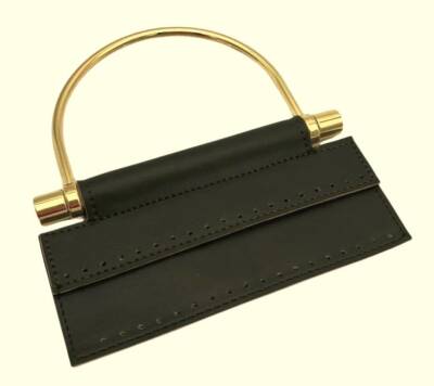 Angel Çanta Aksesuar Suni Derili Metal Çanta Sapı İpek Model Haki Yeşil Renk Light Gold Metal (Yeni Model) - 1