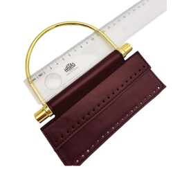 Angel Çanta Aksesuar Suni Derili Metal Çanta Sapı İpek Model Haki Yeşil Renk Light Gold Metal (Yeni Model) - 2