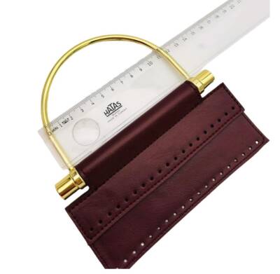 Angel Çanta Aksesuar Suni Derili Metal Çanta Sapı İpek Model Haki Yeşil Renk Light Gold Metal (Yeni Model) - 2