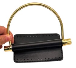 Angel Çanta Aksesuar Suni Derili Metal Çanta Sapı İpek Model Siyah Renk Light Gold Metal - Angel Çanta Aksesuar