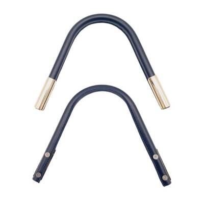 Angel Çanta Aksesuar ZT Model Suni Derili Metal Çanta Sapı Lacivert Renk Light Gold Metal - 4