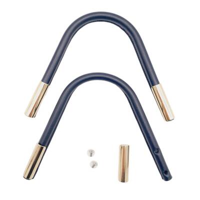 Angel Çanta Aksesuar ZT Model Suni Derili Metal Çanta Sapı Lacivert Renk Light Gold Metal - 5