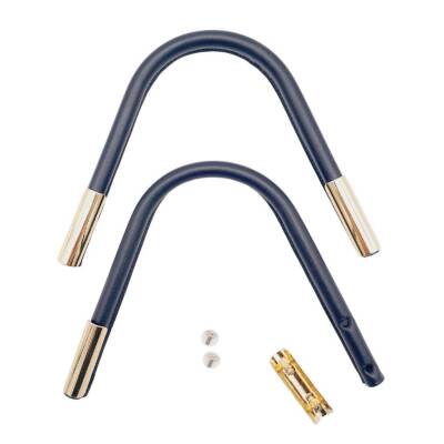 Angel Çanta Aksesuar ZT Model Suni Derili Metal Çanta Sapı Lacivert Renk Light Gold Metal - 6