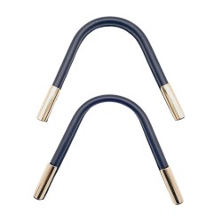 Angel Çanta Aksesuar ZT Model Suni Derili Metal Çanta Sapı Lacivert Renk Light Gold Metal - 3