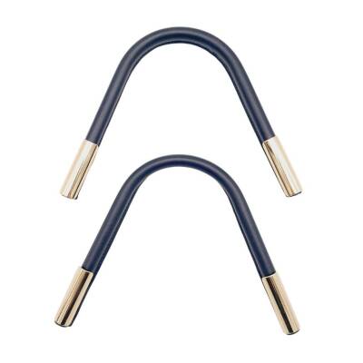 Angel Çanta Aksesuar ZT Model Suni Derili Metal Çanta Sapı Lacivert Renk Light Gold Metal - 3