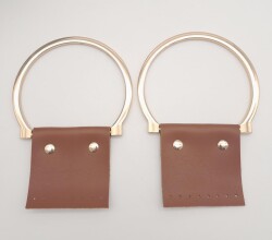 Angel Çanta Aksesuar Taba Suni Derili 11x9 cm Metal Sap Light Gold Metal - 2