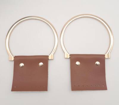 Angel Çanta Aksesuar Taba Suni Derili 11x9 cm Metal Sap Light Gold Metal - 2