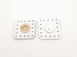 Angel Çanta Aksesuar Beyaz Gerçek Derili Kare Mıknatıslı Çıtçıt Light Gold Metalli - 2