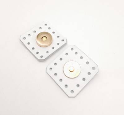 Angel Çanta Aksesuar Beyaz Gerçek Derili Kare Mıknatıslı Çıtçıt Light Gold Metalli - 3