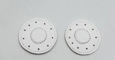 Angel Çanta Aksesuar Beyaz Suni Derili Yuvarlak Gizli Mıknatıs - 1