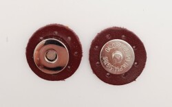 Angel Çanta Aksesuar Bordo Suni Derili Mıknatıslı Çıtçıt Gümüş Metalli - Angel Çanta Aksesuar