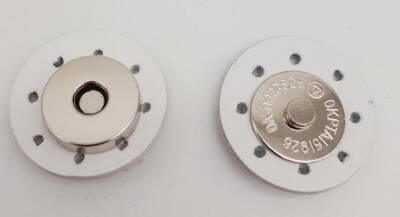 Angel Çanta Aksesuar Gerçek Derili Mıknatıslı Çıtçıt Beyaz Gümüş Metalli - 1