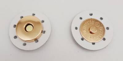 Angel Çanta Aksesuar Gerçek Derili Mıknatıslı Çıtçıt Beyaz Light Gold Metalli - 1