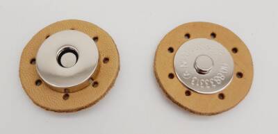 Angel Çanta Aksesuar Gerçek Derili Mıknatıslı Çıtçıt Ham Doğal Renk Gümüş Metalli - 1