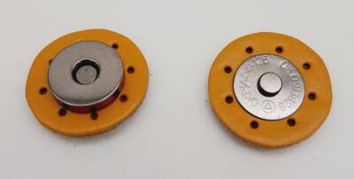 Angel Çanta Aksesuar Gerçek Derili Mıknatıslı Çıtçıt Hardal Füme Metalli - 1