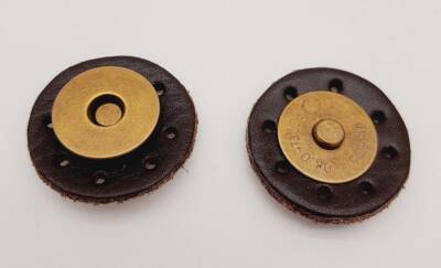 Angel Çanta Aksesuar Gerçek Derili Mıknatıslı Çıtçıt Kahverengi Antik Metalli - 1