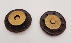 Angel Çanta Aksesuar Gerçek Derili Mıknatıslı Çıtçıt Kahverengi Antik Metalli - Angel Çanta Aksesuar